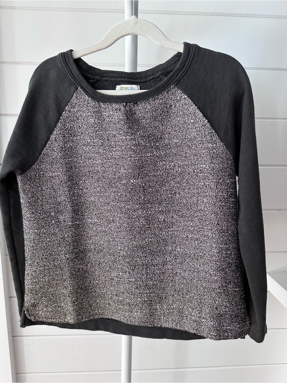 Crewcuts Black Sweatshirt with Silver Sparkle Front